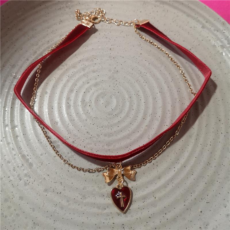 Fashion Sexy Pearl Heart Lace Necklace Pendant Velvet Chain Choker For Women Charm Party Personalized Neck Jewelry Special Gifs