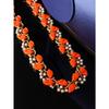KEQIU Retro Style Leaf Design Elegant Pearl Design Bracelet Earrings Necklace High-end Vintage Jewelry Set