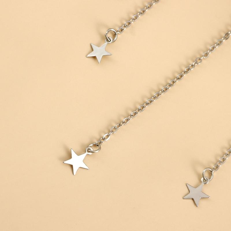 Sexy Thigh Chain Garter Dangle Heart Star Tassel Thigh Chain Elastic Sexy Body Chain Jewelry Nightclub Party for Women