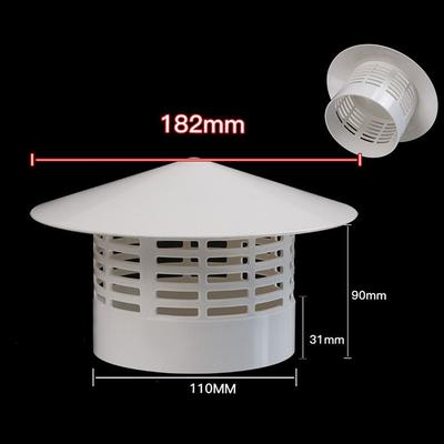 Nützliche 75-200 mm belüftete Regenkappe für Außenwände, PVC-Luftauslass, Ablufthaube, Dachkanalentlüftung, Kamine