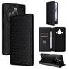 Cubic Grid Texture Flip Leather Phone Case