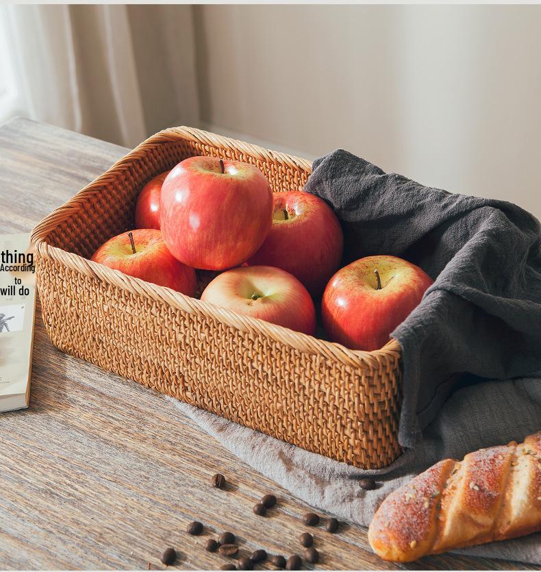 Mehrzweck Bambus Webkorb zur Aufbewahrung, für Obst, Brot, Brötchen, Snacks und für Picknicks