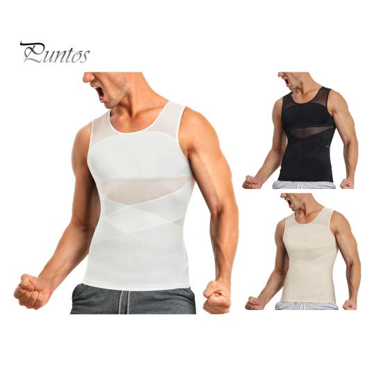Schlankheits-Tanktop für Herren, Kompressions-Unterhemd zur Bauchkontrolle, Body Shaper, atmungsaktiv, ärmellos, Sweatshirt für Sommer, Sport, Reisen