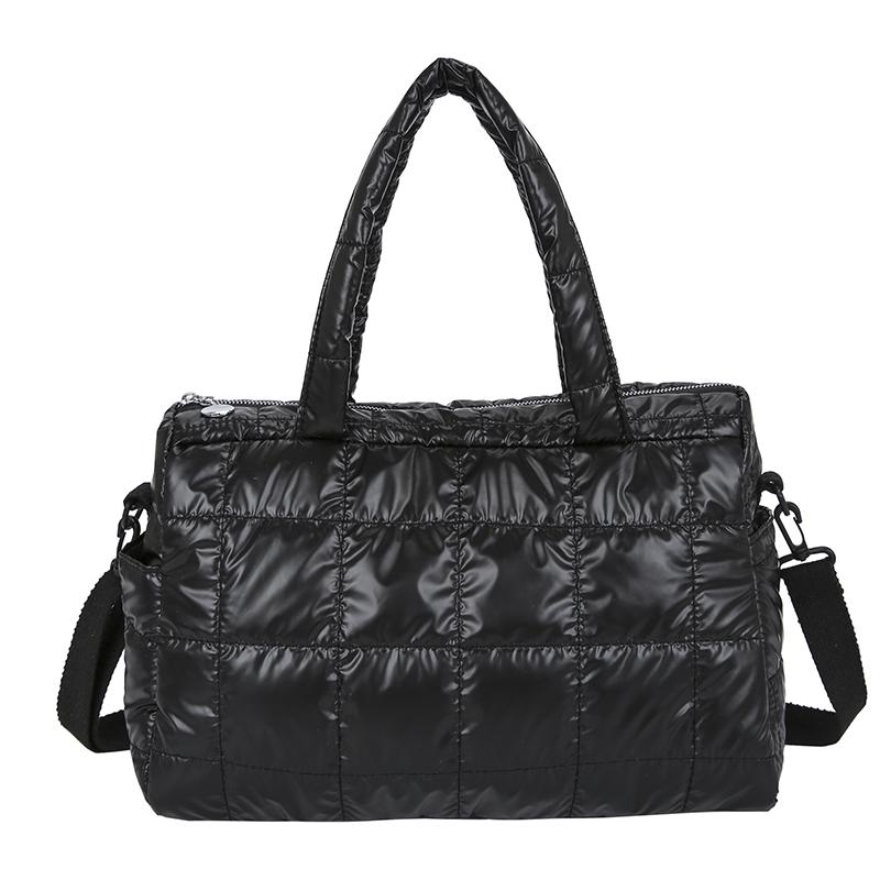 Fashionable Women's Tote Bag, Female Large Capacity Padded Shoulder Bag, Quilted Checkered Handbag, Down Messenger Bag