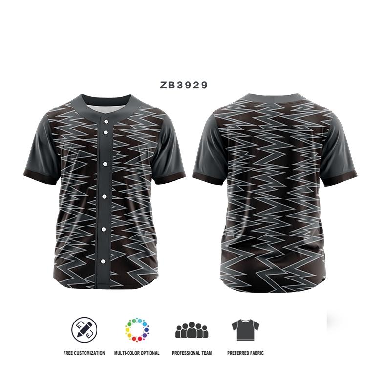 Customizable Men Spirit Button Baseball Jerseys Hip Hop Baseball T-Shirt Sublimation Printed Name Number Logo Uniforms ZB3924