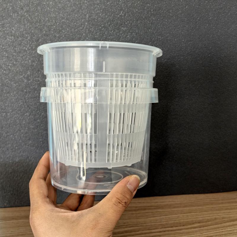 Self Watering Orchid Pots Double-Layer Mesh Pot Root Control Transparent Flowerpot Nursery Plants Pot With Holes Garden Supplies