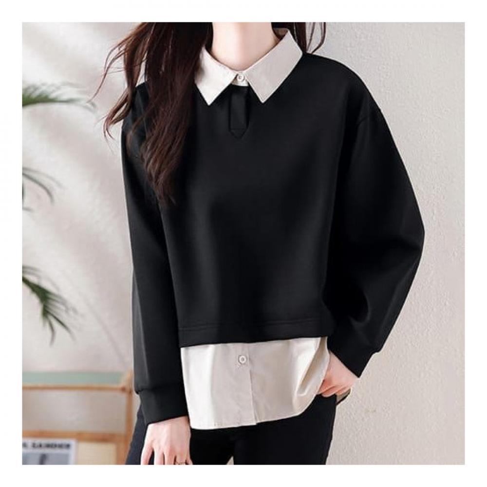 Navava Casual Two In One Collar Long Sleeve Shirt Nb1844