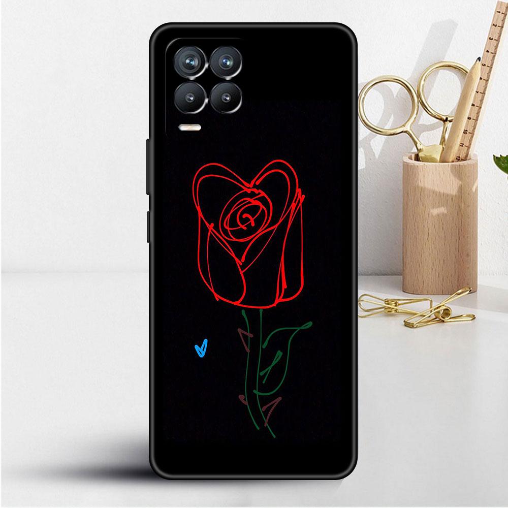 Case For Realme 8 C21y GT Neo 2 3 8i C21 7 C11 6 C12 C35 C3 GT 9 Pro C12 Silicone TPU Phone Cover Flower