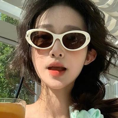 Oval Rice Nail Cat Eye Sunglasses Sunglasses Advanced Sense Street Shot Uv Protection Sunglasses Women