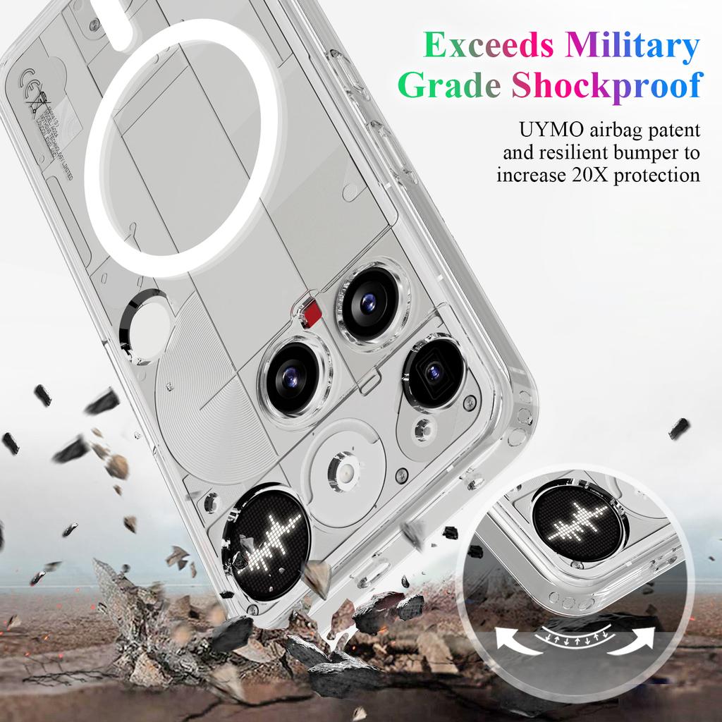 For Nothing Phone (3) 5G Clear Phone Magnetic Case TPU+Acrylic Back Cover