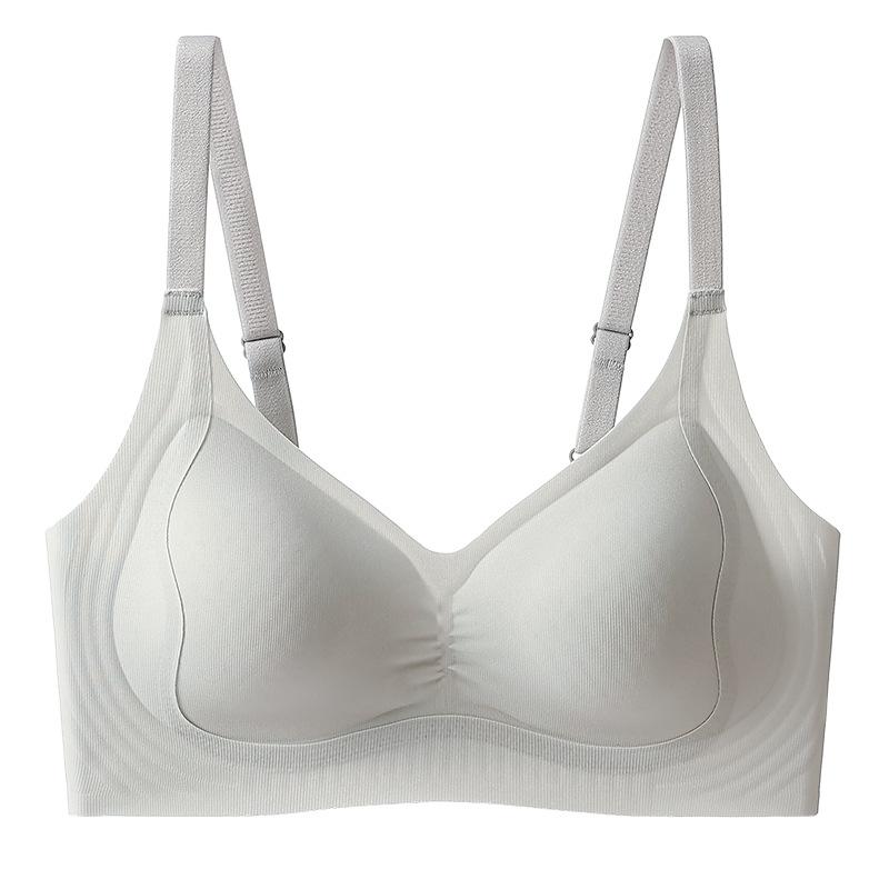 Traceless underwear women's summer new ultra-thin upper support collection breast anti-sagging cool breathable bra