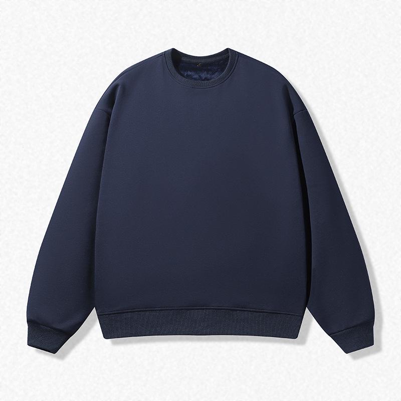 Unisex casualowa bluza z kapturem podszyta polarem: Okrągły dekolt, Luźny krój, Duży rozmiar, Długi rękaw, Idealny dla par