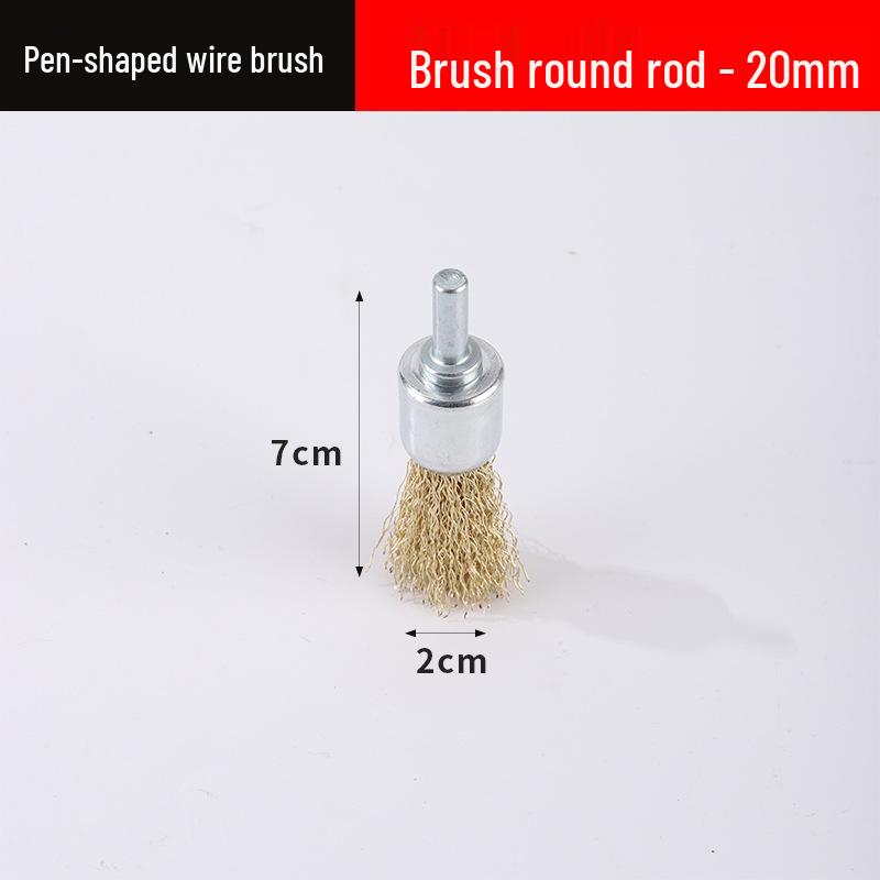 Electric Wire Brush Head with Handle for Rust Removal - 6mm Grinding Wheel Attachment