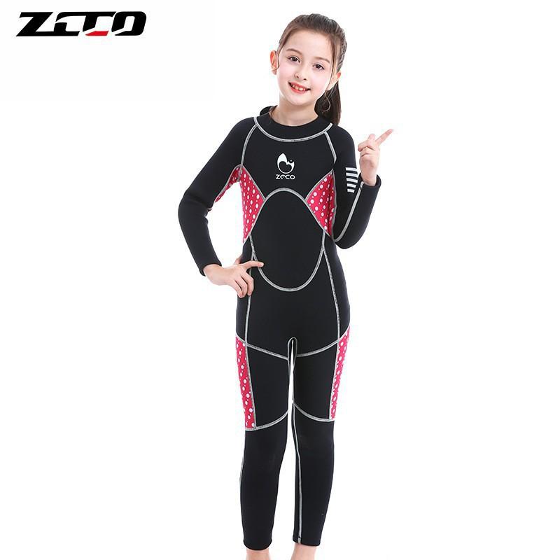 3mm Kids Wetsuit Full Body Long Sleeve Snorkeling Swimming Surfing UV Protection Jellyfish Safety