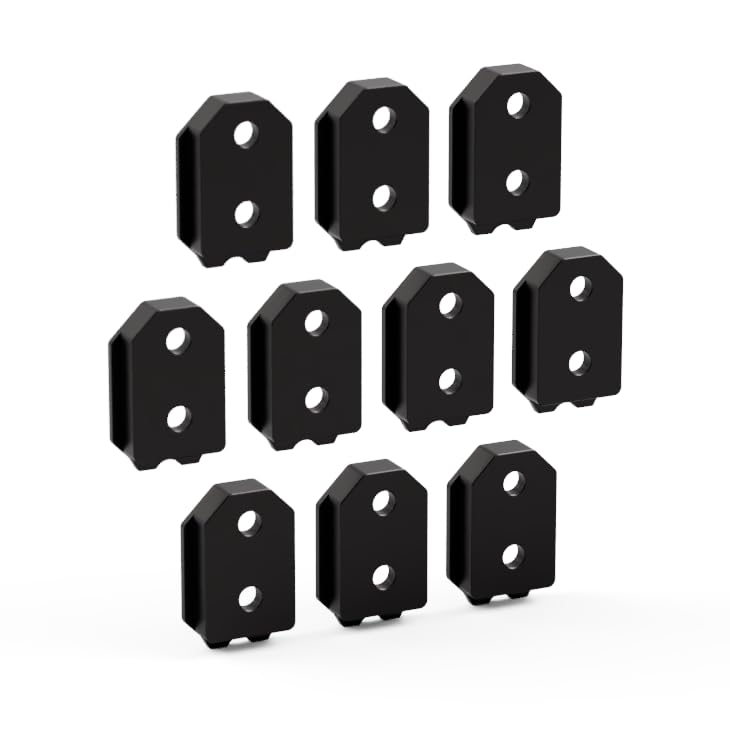 Komelon Aluminum Fixed Mounting Compatible with Tajima Sef Series Pack of Brackets, Male, (Black, 10)