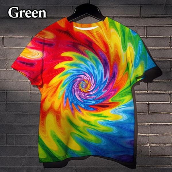 

Футболка с принтом «Tie-Dye» в виде радуги на 3D-принте, повседневные топы для мужчин и женщин Street Dizzy Colorful XS-5XL L