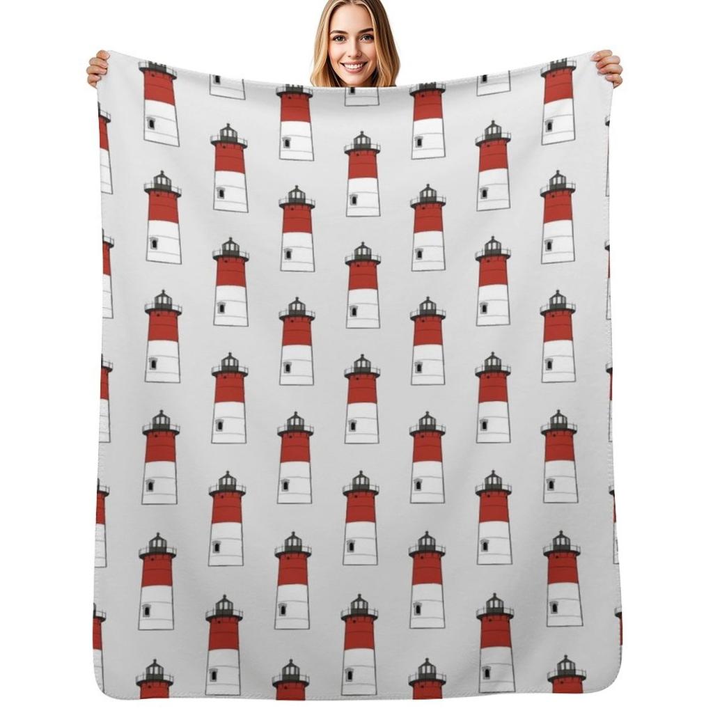 Nauset Lighthouse Throw Blanket Cozy Throw Blanket for Bed Sofa Chair