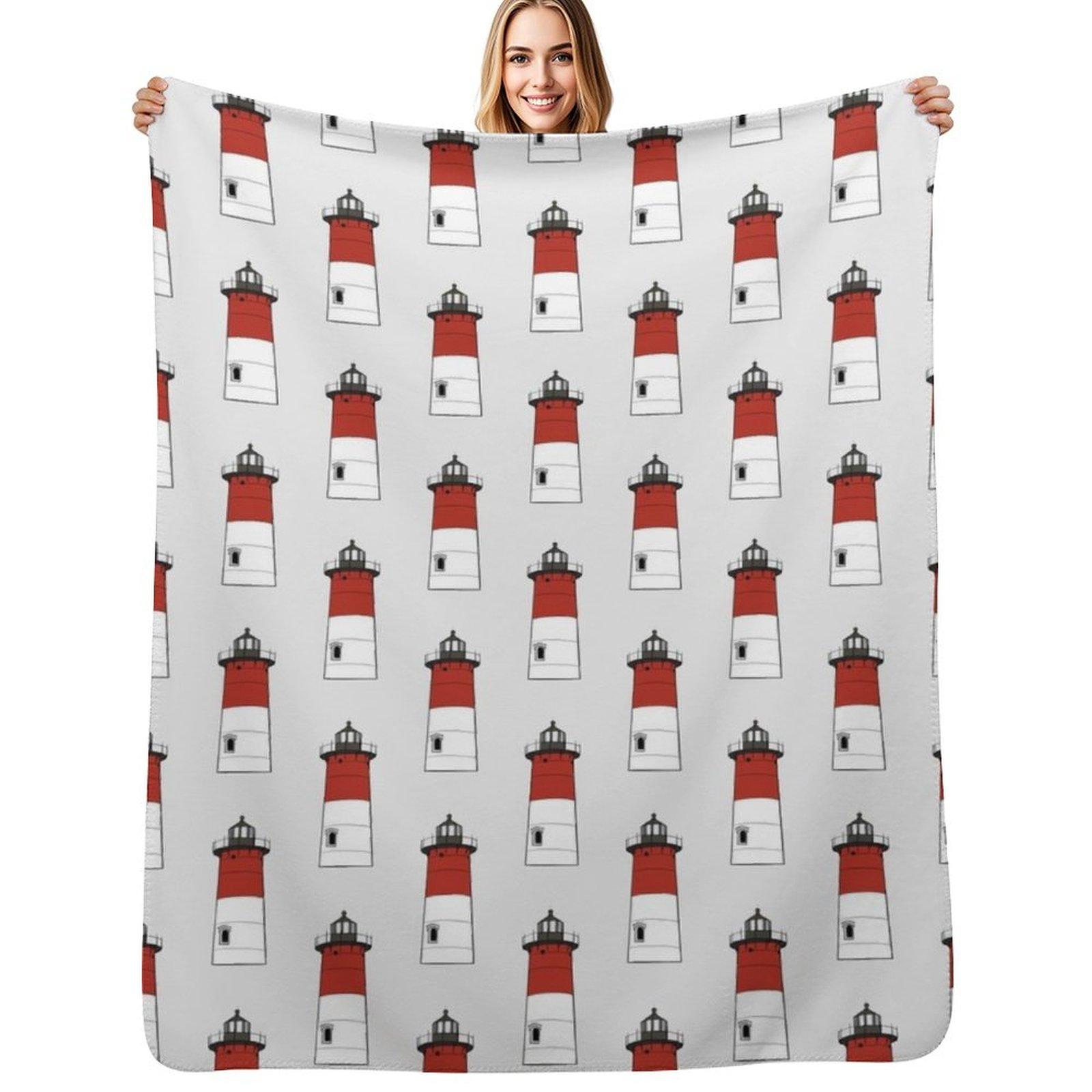 Nauset Lighthouse Throw Blanket Cozy Throw Blanket for Bed Sofa Chair 102x76cm(40x30in)