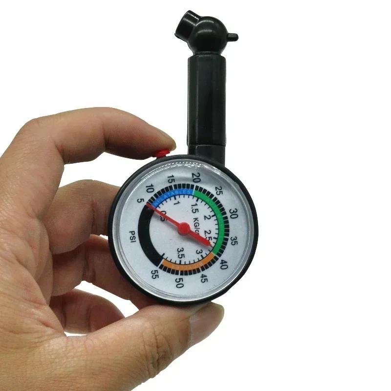 High Precision Analog Tire Pressure Gauge - Professional Automotive Tyre Deflation Detector with Pointer for Car/Motorcycle/Bike