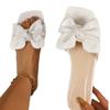 Women’s Bow Square-Toe Flats, Spring Comfort Slip-On Shoes, Plus Size