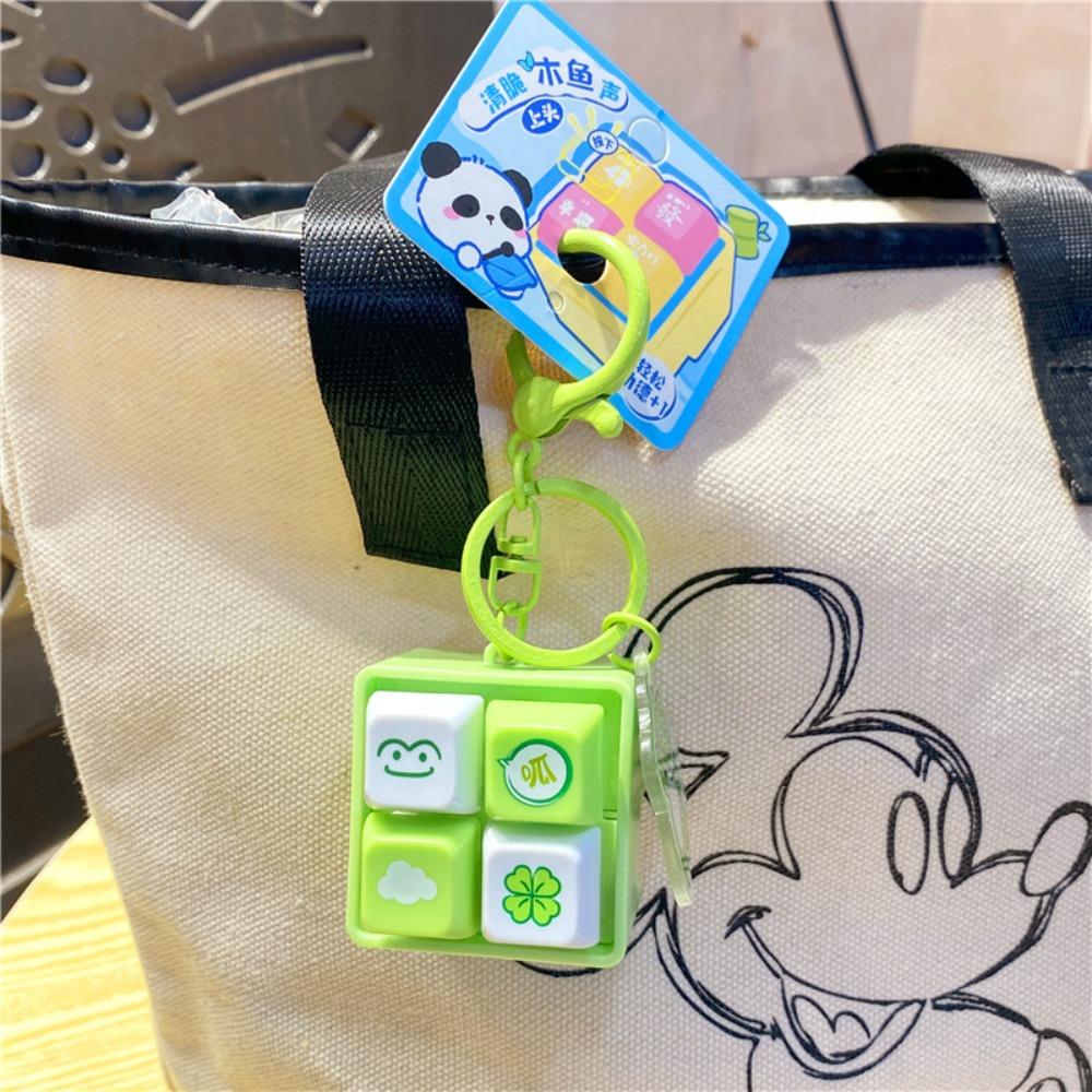 Luminous Wooden Fish Keyboard Keychain Electronic Fingertip Button Key Ring  Finger Toys