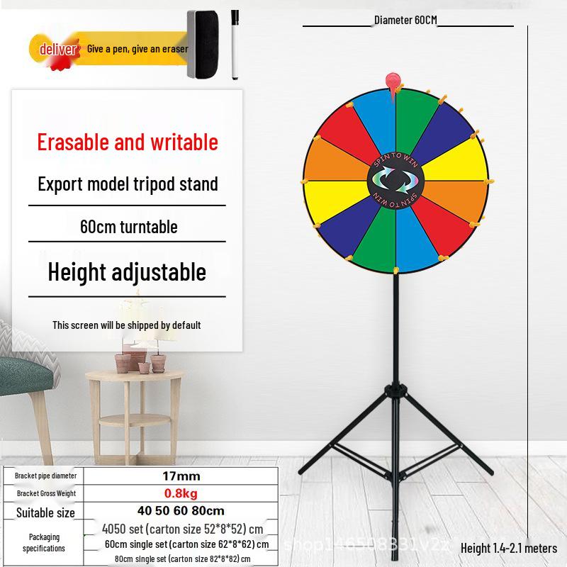 Entertainment Game Turntable: Wipeable Iron Lucky Lottery Spinner