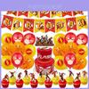 Set de Decoraciones para Fiesta de Cumpleaños Temática de Flash con Pancarta, Adorno para Pastel y Globos