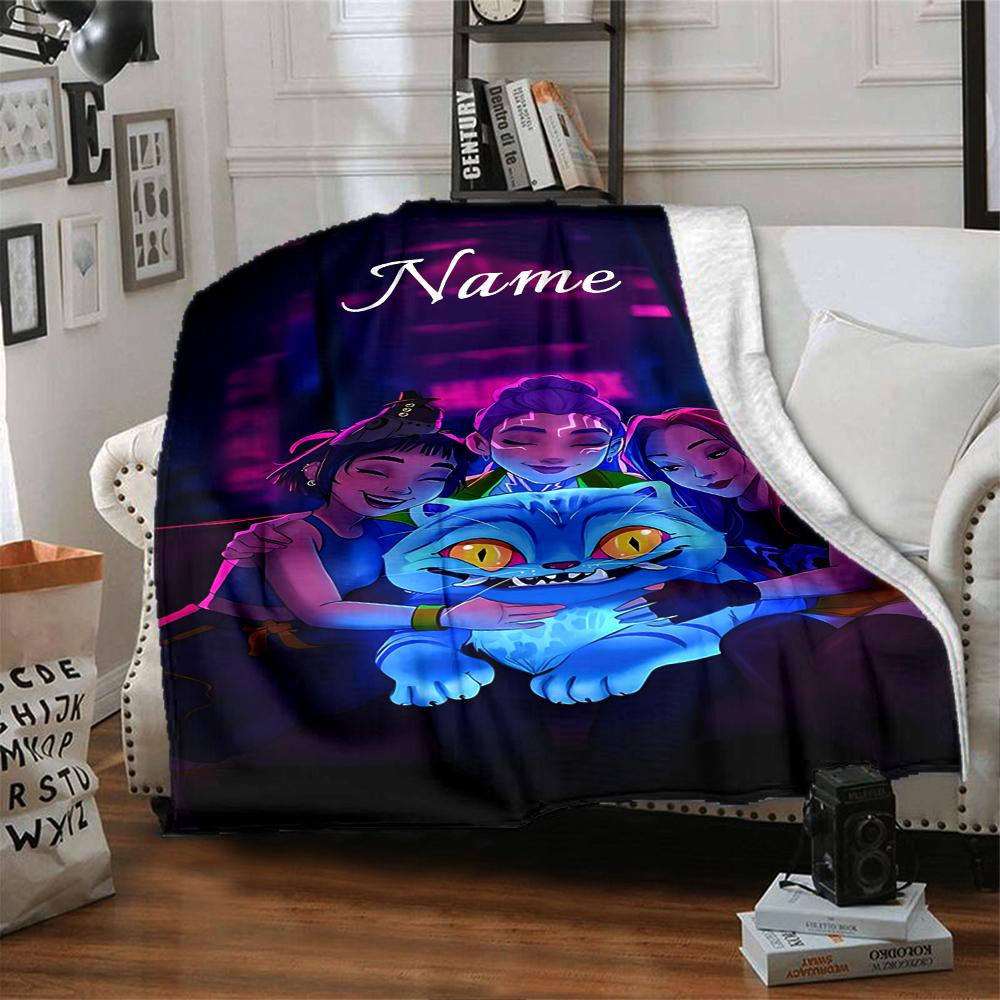Custom Name Tayo Bus Adventure Blanket for Couch & Bed, Plush Cozy Fuzzy Blanket Super Soft & Warm Blankets for Fall and Winter. 0908196
