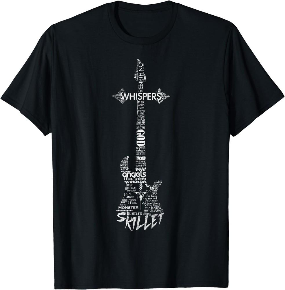 

Vintage Skillet Guitar Typography On White Music T-Shirt 2XL