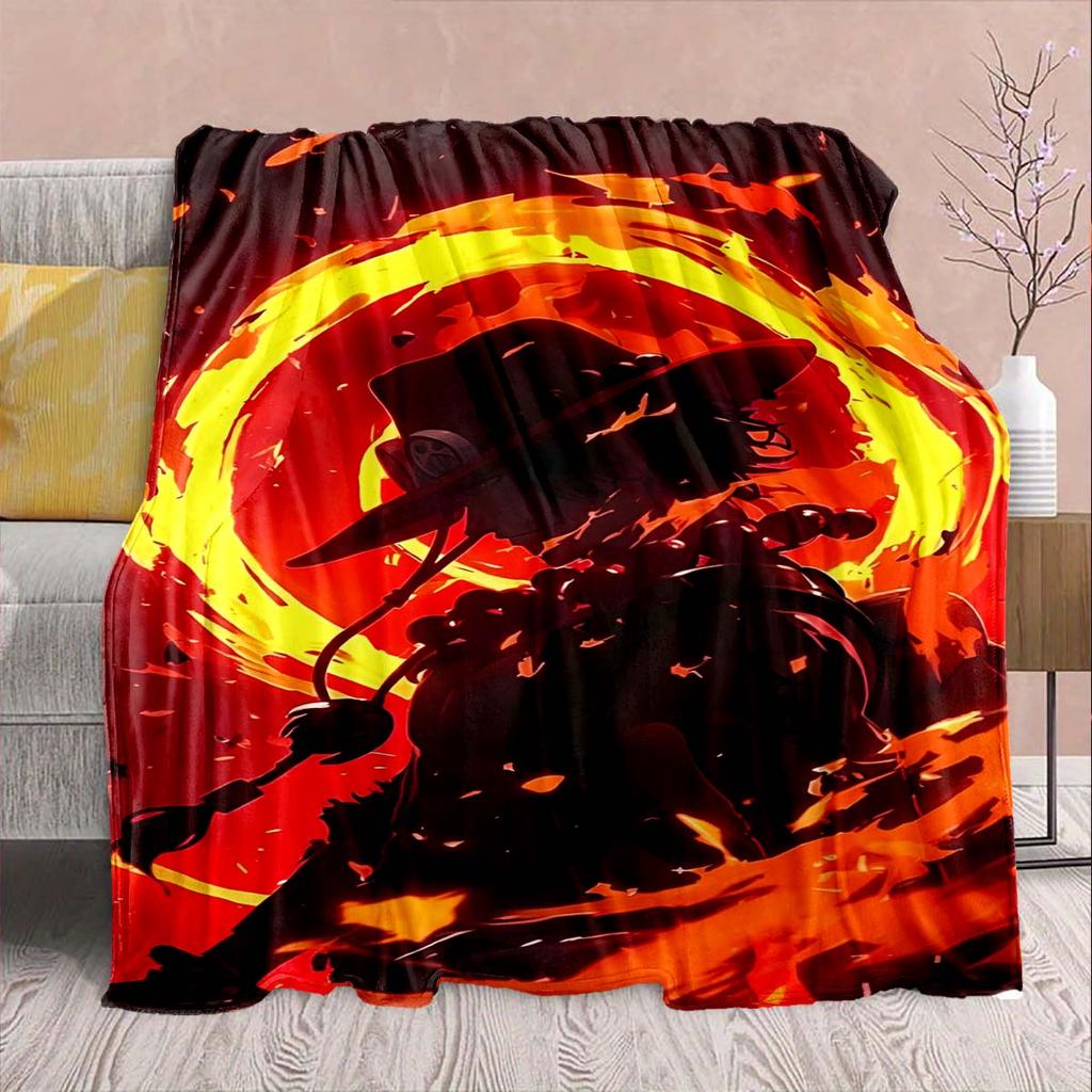One Piece Anime Flannel Blanket - Soft Warm Perfect for Sofa, Bedding Camping Travel Office Home Decor -QJY