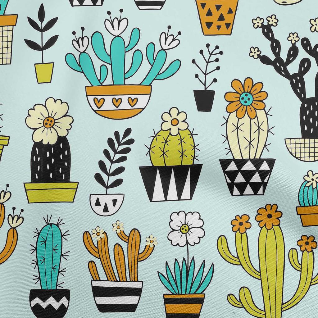 oneOone Cotton Flex Dusty Green Fabric Cactus Diy Clothing Quilting Fabric Print Fabric By Yard 40 Inch