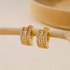 Gold Multi-Style Zircon Hoop Earrings for Women