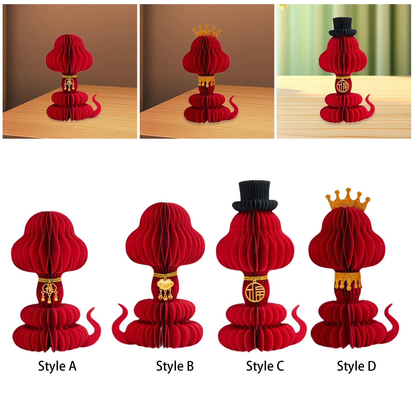 

Snake Statue Chinese 2026 New Year Paper Sculpture Souvenir Gift Lunar New Year Decoration for Home Christmas Farmhouse Table Style B