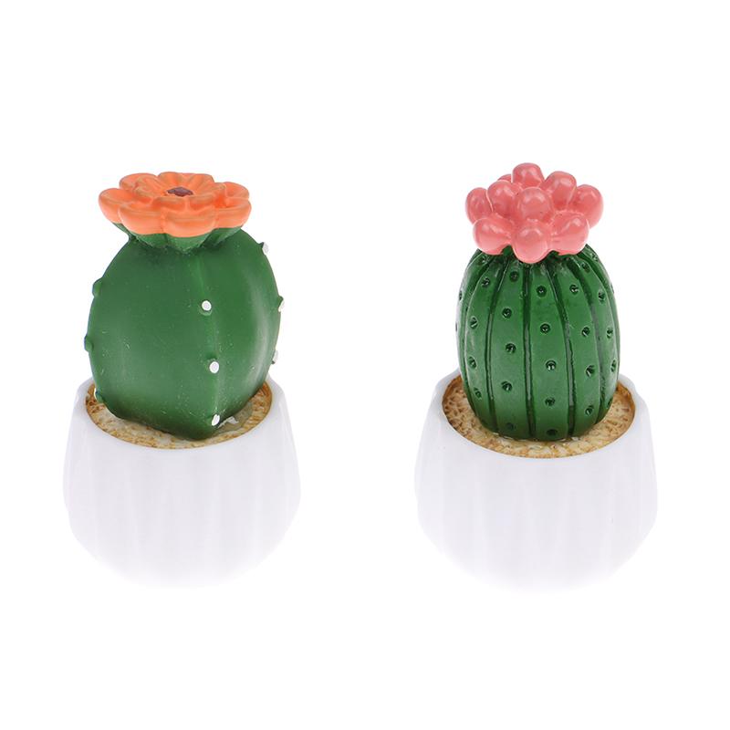 Cute Green Plant Cactus Small Potted Ornament Gadget Car Decoration Interior