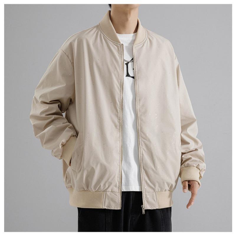 Jacket Men's Fashion Trendy Men's Casual Jacket Baseball Collar Jacket Closed Sleeve Jacket Men's Teen Thin