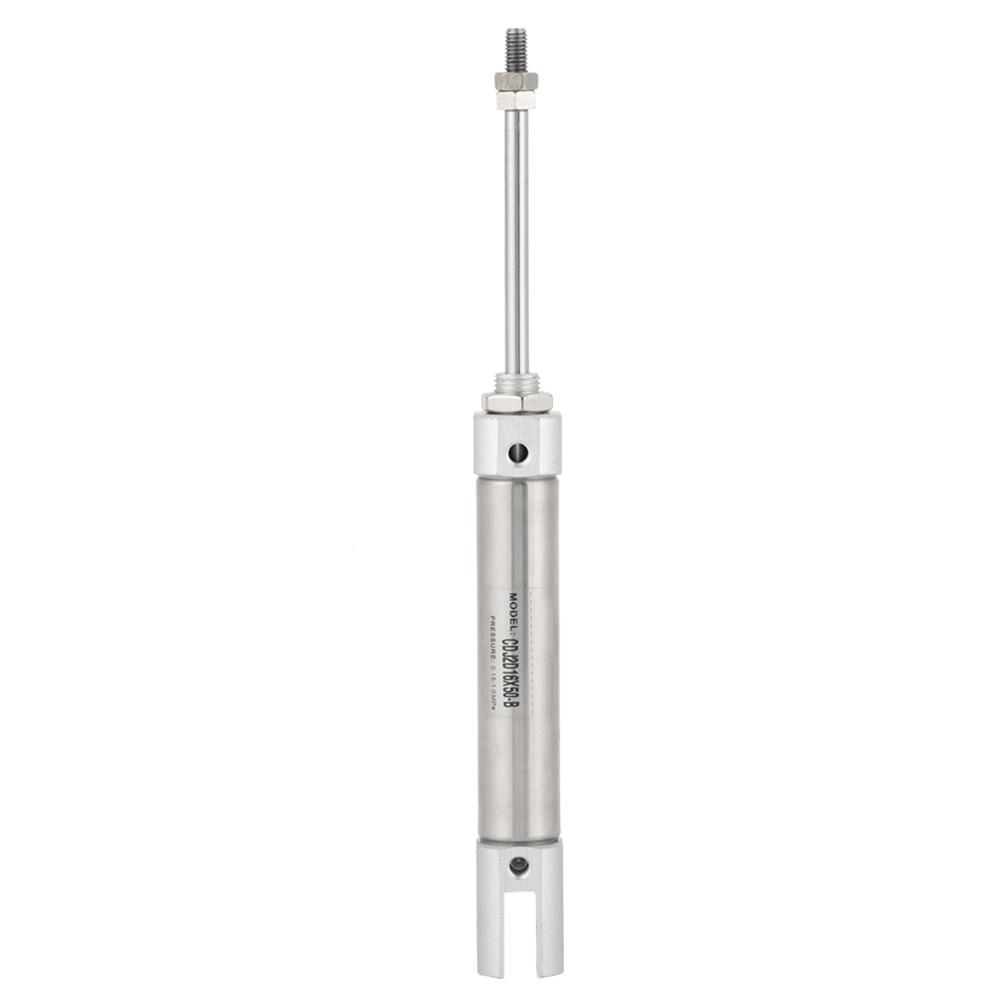 Pneumatic Cylinder, CDJ2D16-50B 16mm Diameter Double Action Double Stirring Stainless Steel Cylinder 50mm Cylinder Double Stirring