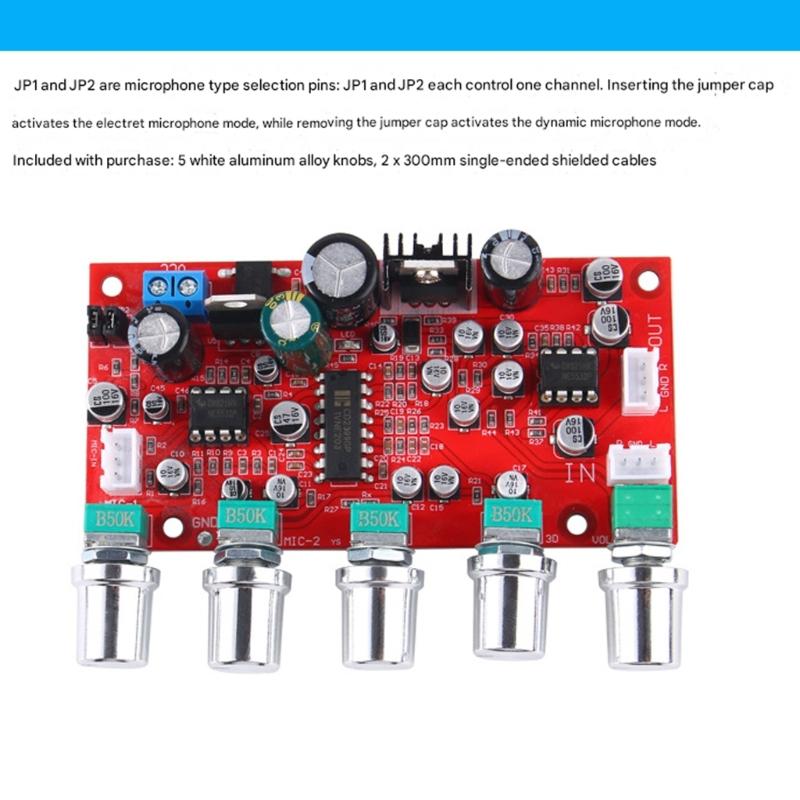 Easy installation DIY Sound Microphone Amplifier Module Reverbs Effect for Home Karaoke Live Streaming and Beginner Projects