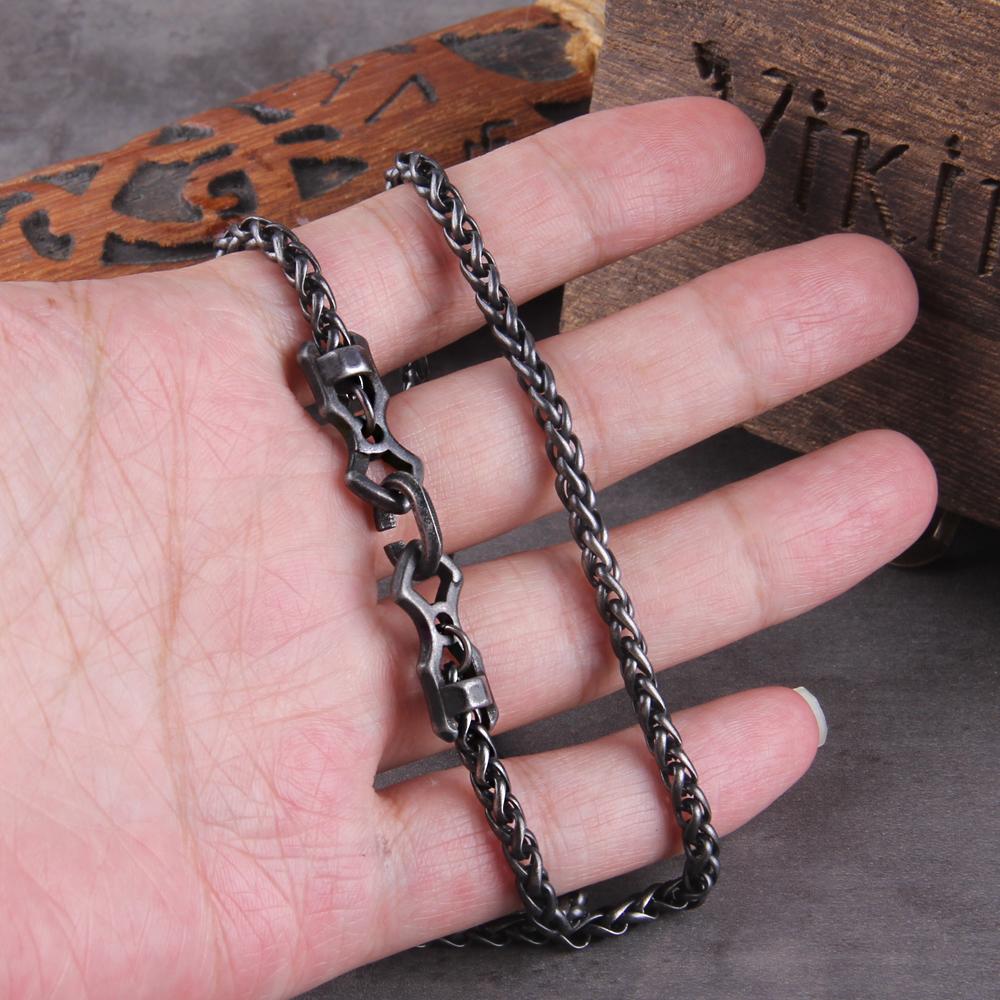 304 Stainless Steel Byzantine Chain Necklace for Men Women Punk Style DIY Gift with Box Classic Jewelry