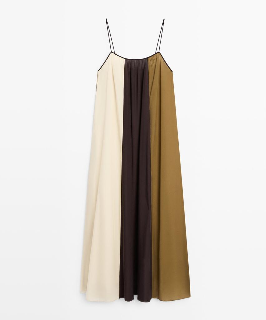 Masimodutti Fluid Strap Midi Dress