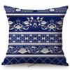 Traditional Delft Navy Blue Toile Floral Pattern Elegant Royal Luxury Home Decoration Cotton Linen Sofa Pillowcase Cushion Cover
