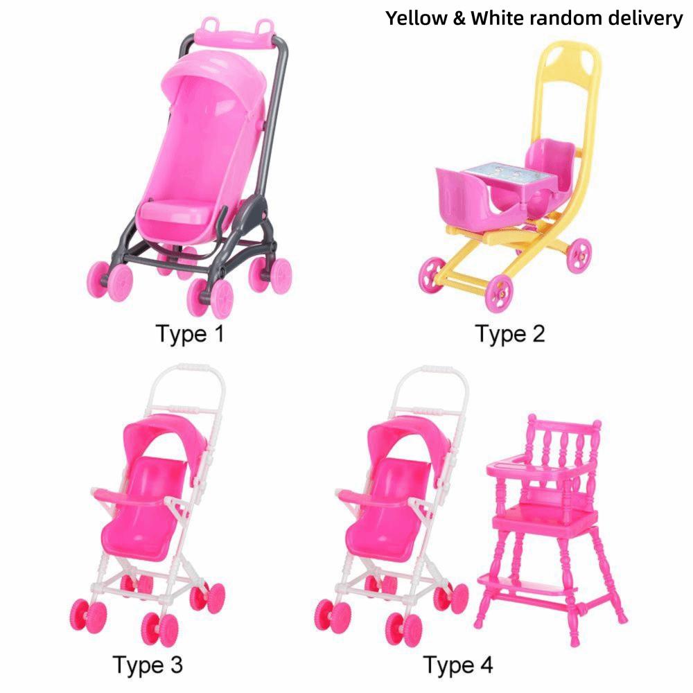 Plastic Car Scene Model Miniature Baby Stroller Dolls Accessories Infant Carts Dollhouse Furniture