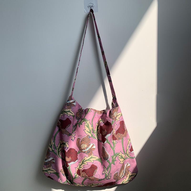 Schultertasche aus Kord-Canvas mit Leopardenmuster - Koreanischer Stil, Neues Sommer-College-Design