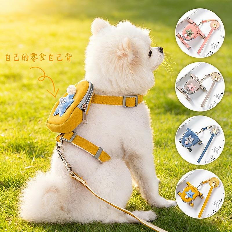 Small Dog Harness Backpack Leash For Teddy Puppy Pet Supplies