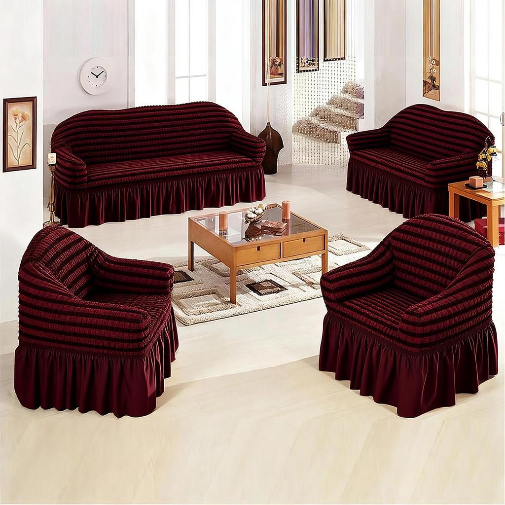 Single Seat Elastic Sofa Bed Cover with Gauze Dust Protection