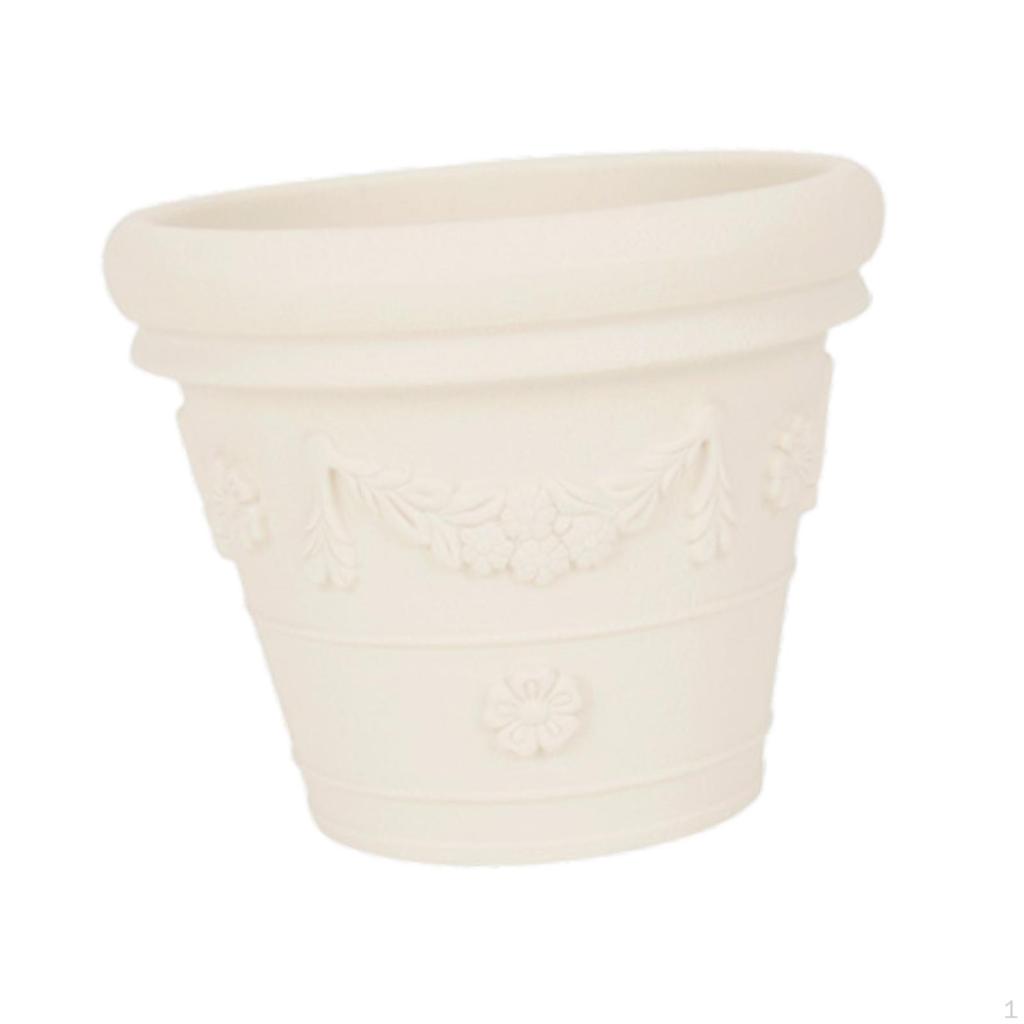Flower Pot Resin Plant Container Decorative Lightweight Planter Breathable Mesh for Home Garden