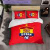 Spanien Nationalmannschaft 3-teiliges Bettwäsche-Set Weiches Bettbezug-Set mit Kissenbezügen Bedrucktes Schlafzimmer-Dekor-Set für Zuhause