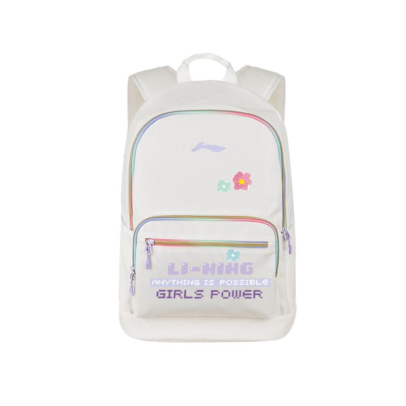 Li Ning Polyester Backpack Regular Women s White & Purple YBSU253-1A17