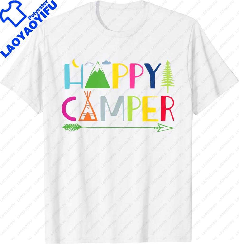 Arrow Camper Happy Summer Camp Camping Gift Men Women Kids TShirt Funny Birthday Gift Shirts Graphic T Shirts Streetwear