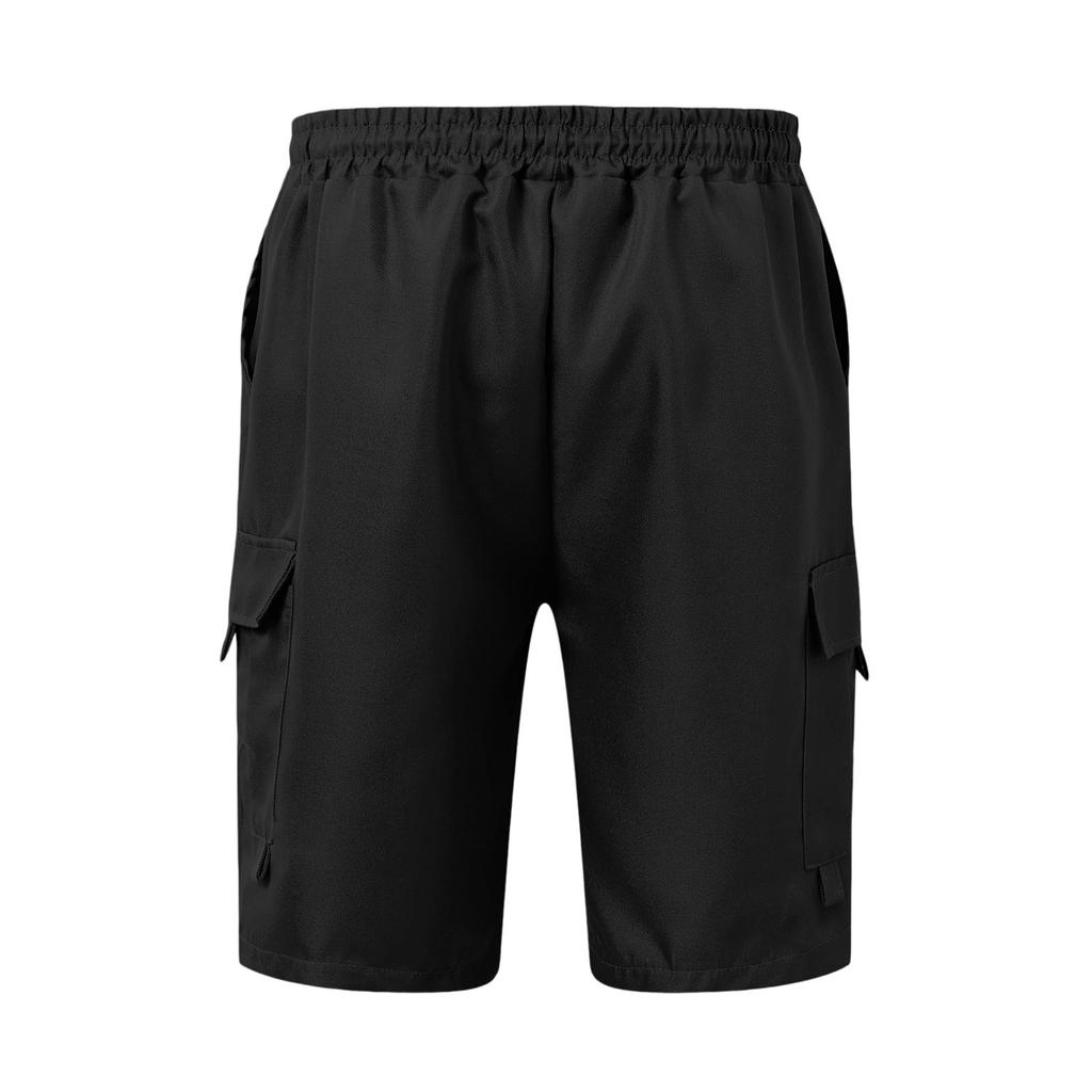 Herren Cargo-Hose mit Kordelzug Lässig Patchwork Mehrere Taschen Gerade Beine Fünf-Punkt-Hose