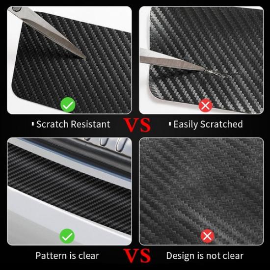 3D Carbon Fiber Protector Sticker Car Door Plate Sill Scuff Cover Anti-Scratch